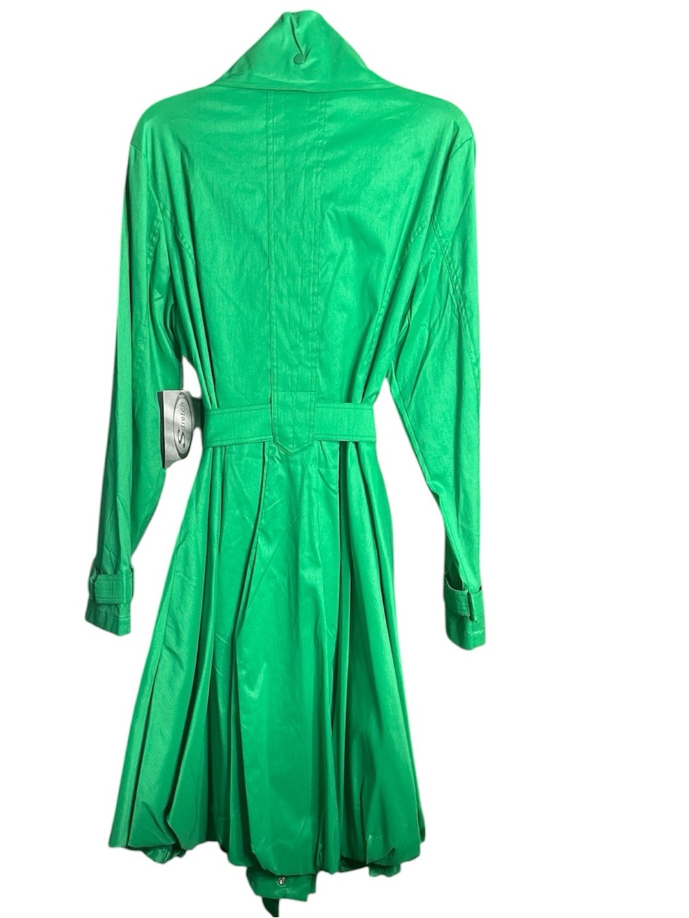 Samuel Dong Emerald Green Midi Trench Coat Dress - Picture 2 of 2
